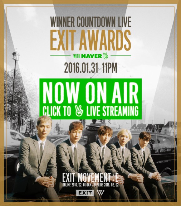 160131 WINNER - LIVE EXIT AWARDS